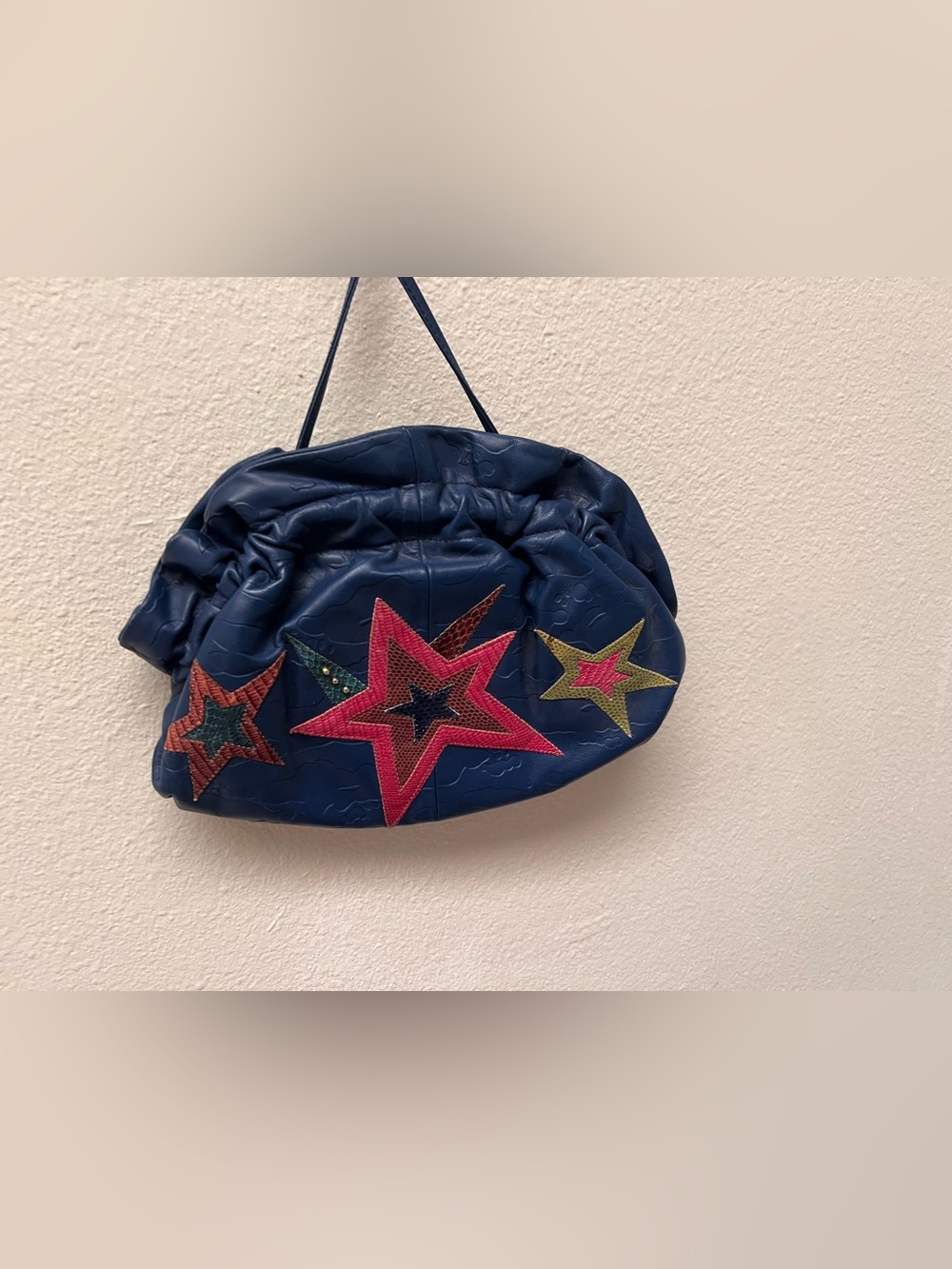 Navy Star-Appliqué Wristlet Clutch - Bold Multicolor Accent